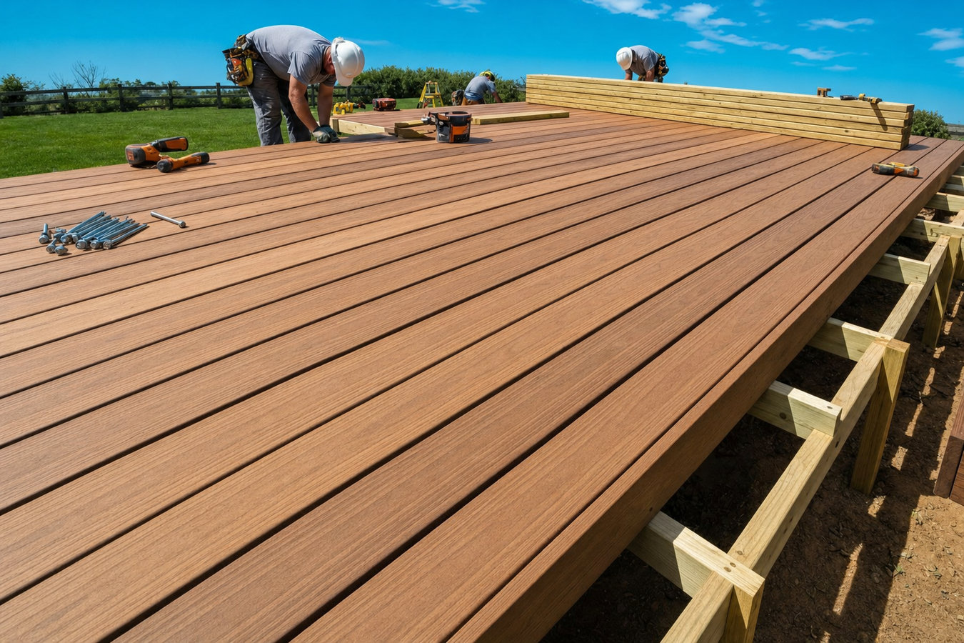 Composite deck installation