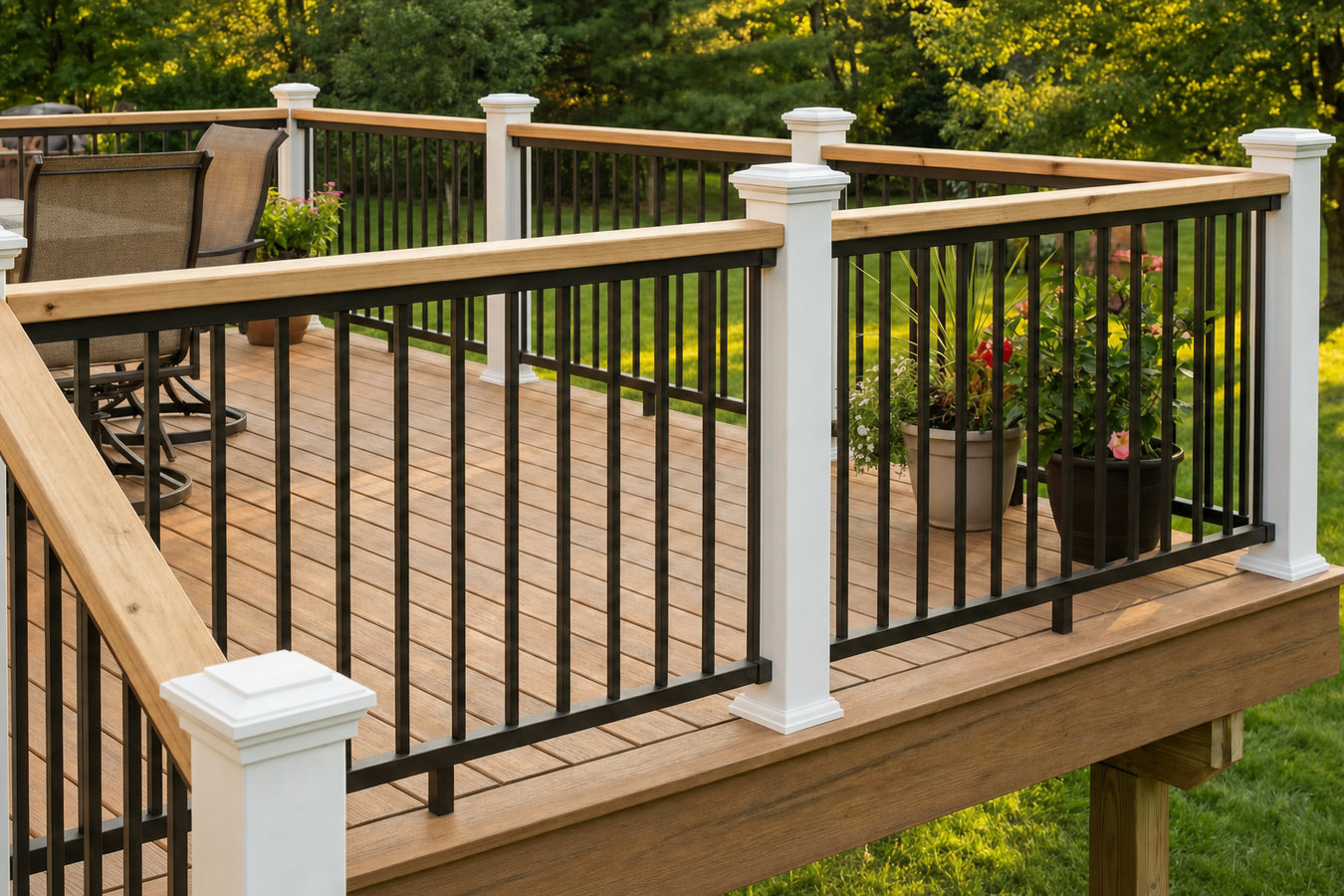 Deck railing installation